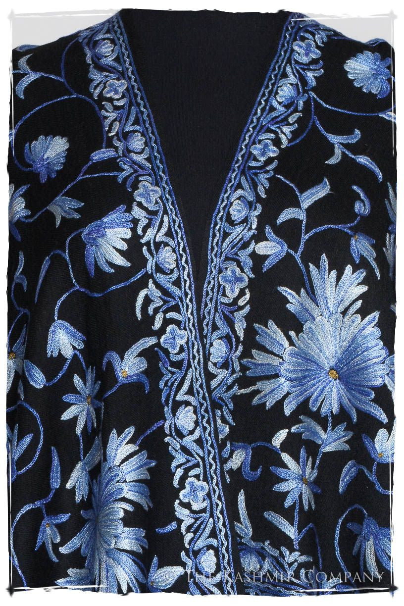 Bleu Jardin à Giverny Notre Dame Shawl