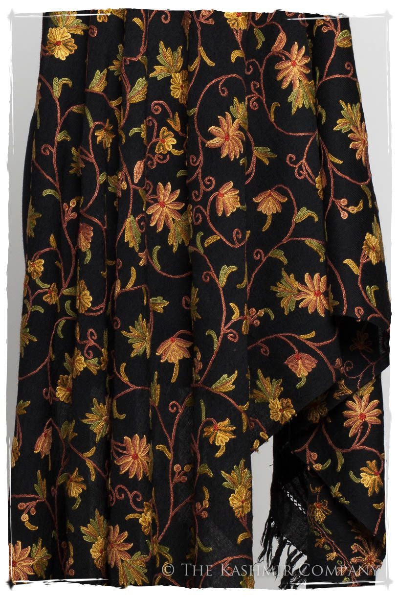 Henna Spice Jardin Antoinette Noir Shawl