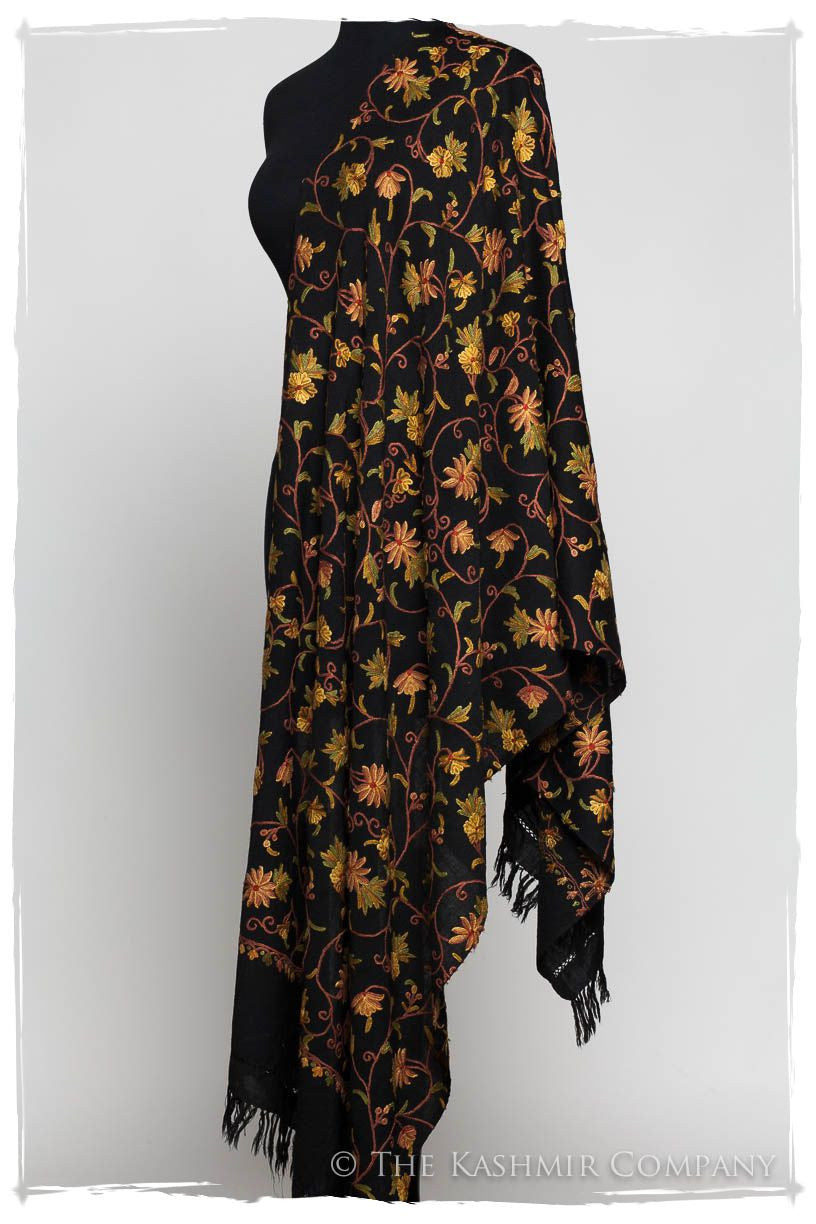 Henna Spice Jardin Antoinette Noir Shawl