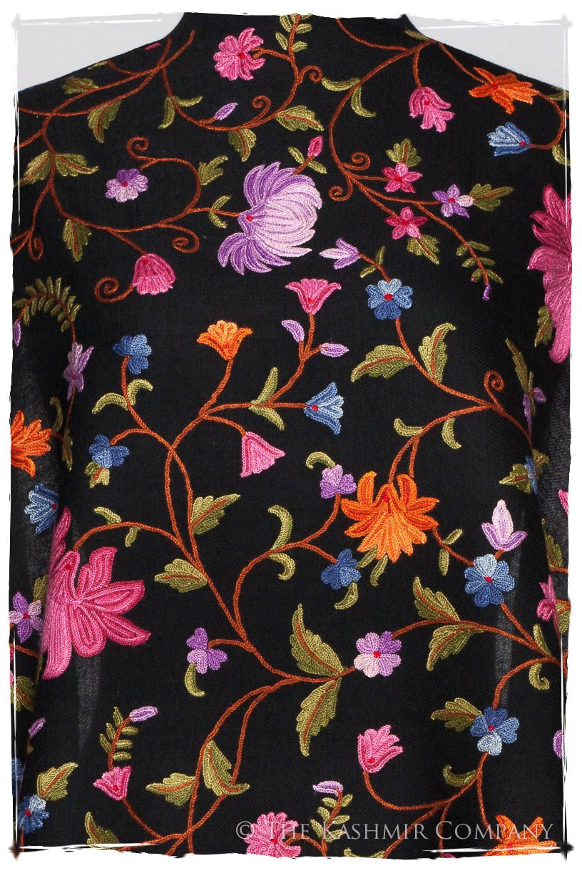 Lilac Orchid Jardin Antoinette Noir Shawl