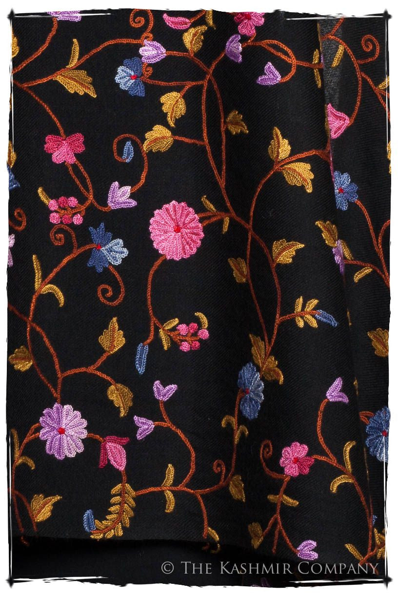 Iris Orchid Jardin Antoinette Noir Shawl