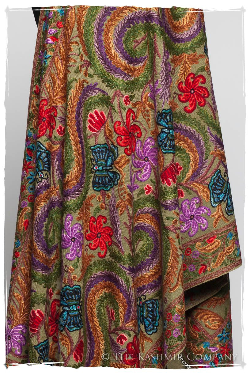 Papillon Cachemire Mosstone Antiquaires Shawl