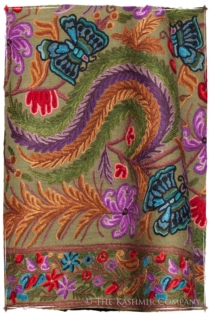 Papillon Cachemire Mosstone Antiquaires Shawl