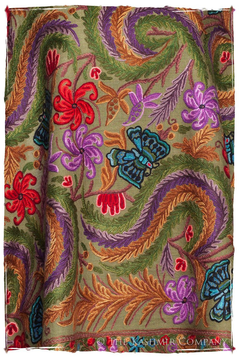 Papillon Cachemire Mosstone Antiquaires Shawl