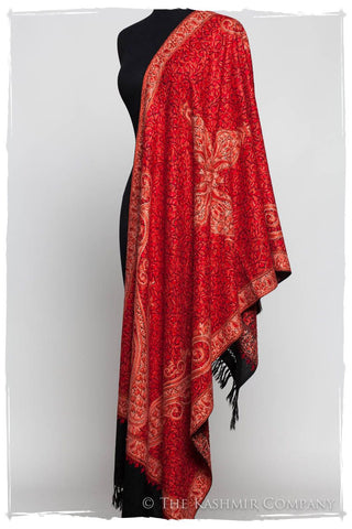 Scarlet Trésor de la Flamme Paisley Antiquaires Shawl