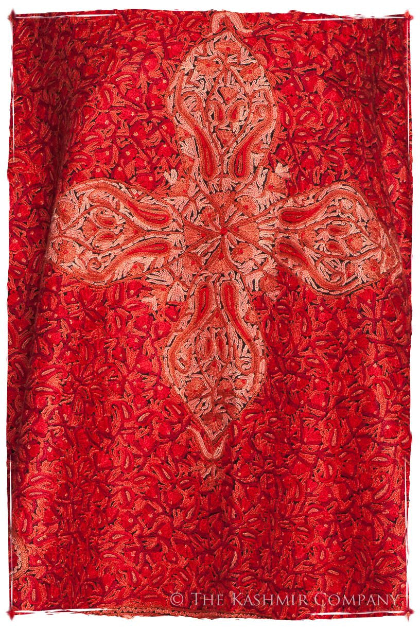 Scarlet Trésor de la Flamme Paisley Antiquaires Shawl