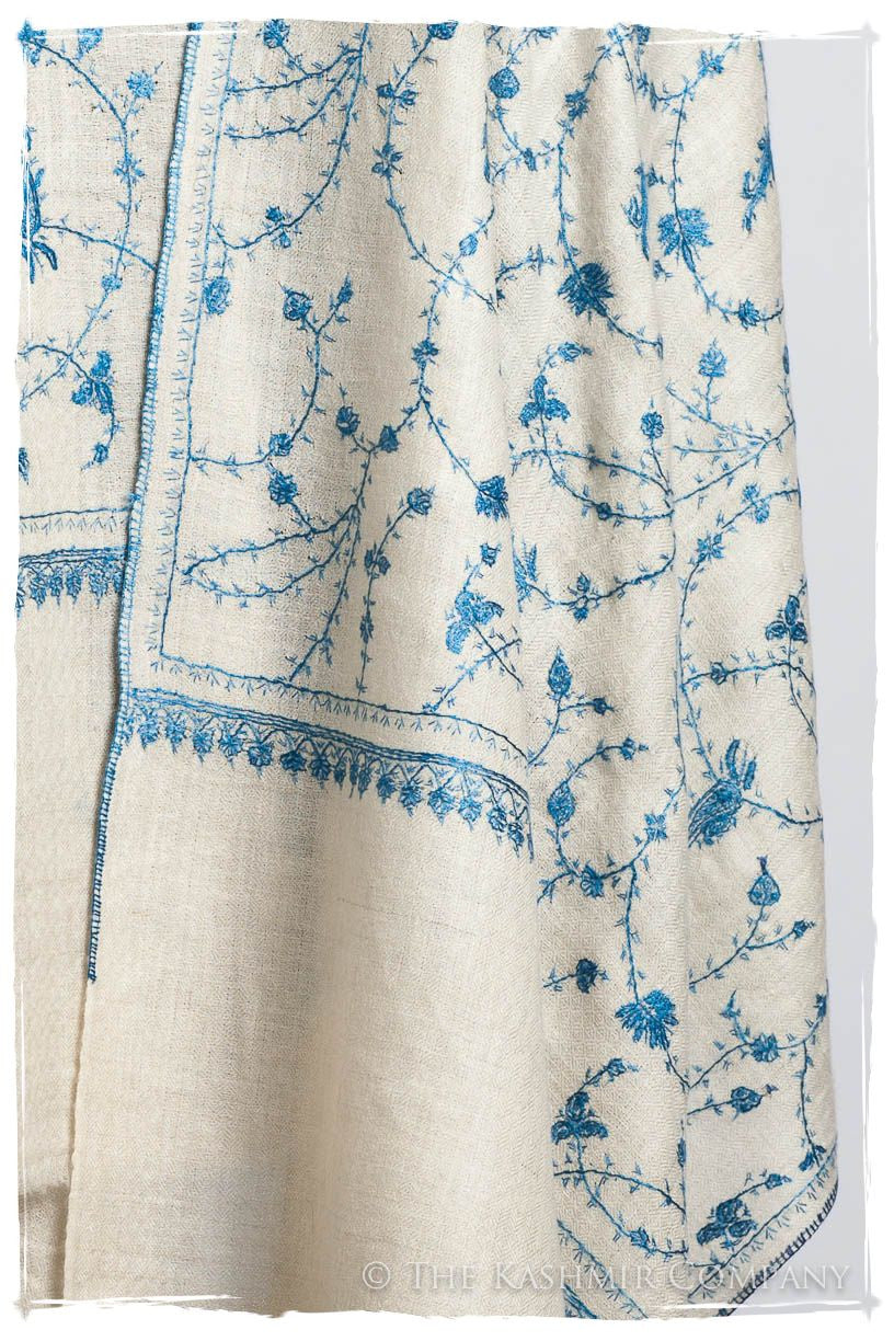 Sapphire Bleu Bijou Paisley L'amour Soft Cashmere Scarf/Shawl