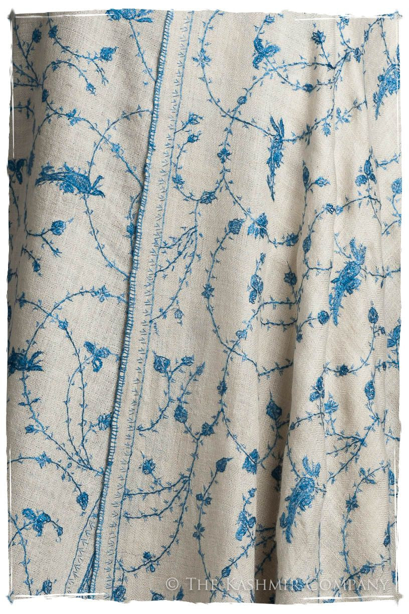Sapphire Bleu Bijou Paisley L'amour Soft Cashmere Scarf/Shawl