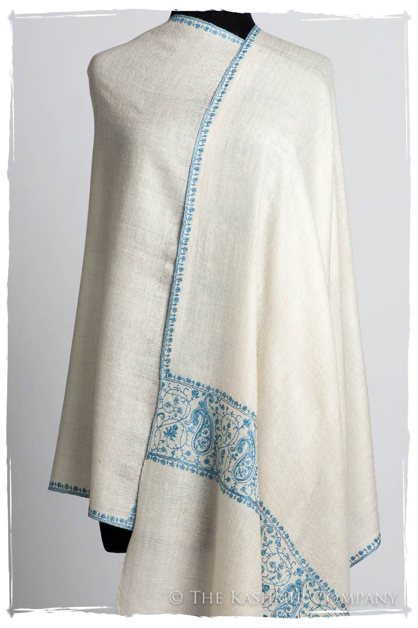 Frontière d'Paisley Sapphire L'amour Soft Cashmere Scarf/Shawl