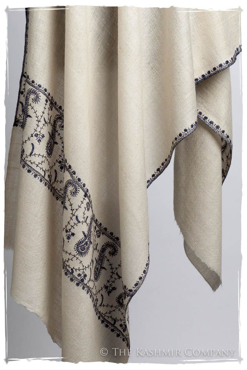 Frontière Jardin Bleu Noir L'amour Soft Cashmere Scarf/Shawl