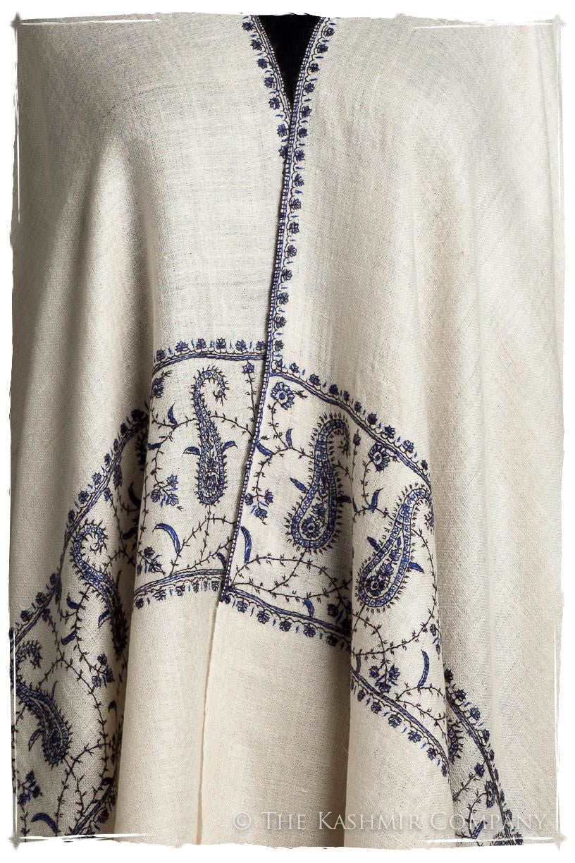 Frontière Jardin Bleu Noir L'amour Soft Cashmere Scarf/Shawl