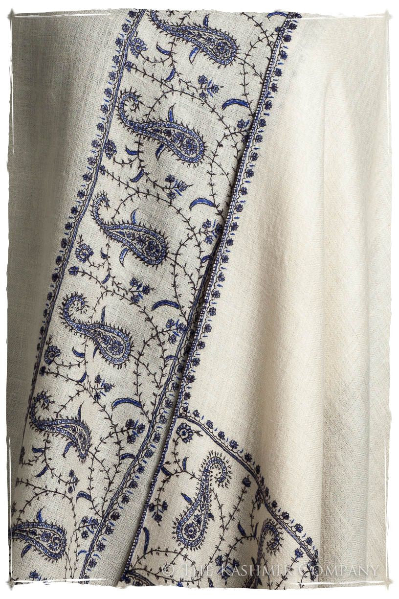 Frontière Jardin Bleu Noir L'amour Soft Cashmere Scarf/Shawl