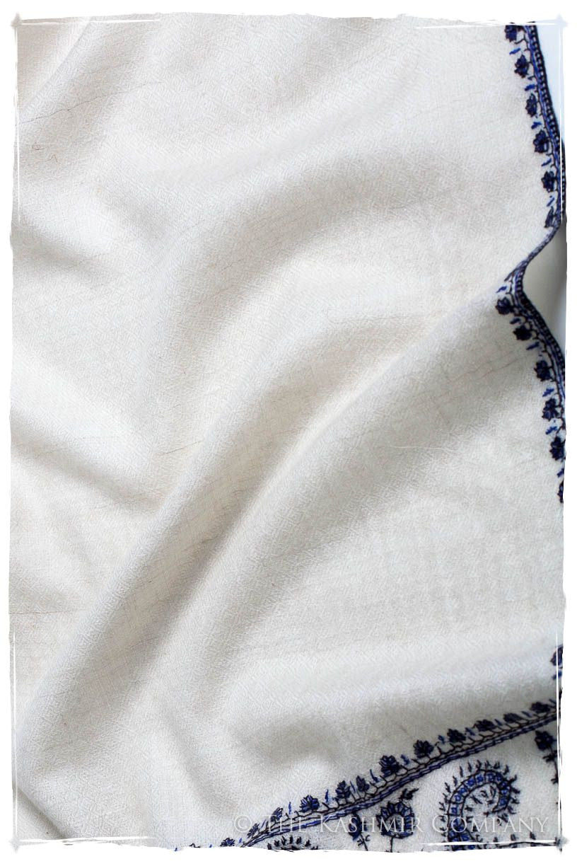 Frontière Jardin Bleu Noir L'amour Soft Cashmere Scarf/Shawl