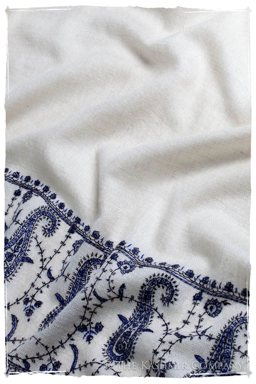 Frontière Jardin Bleu Noir L'amour Soft Cashmere Scarf/Shawl
