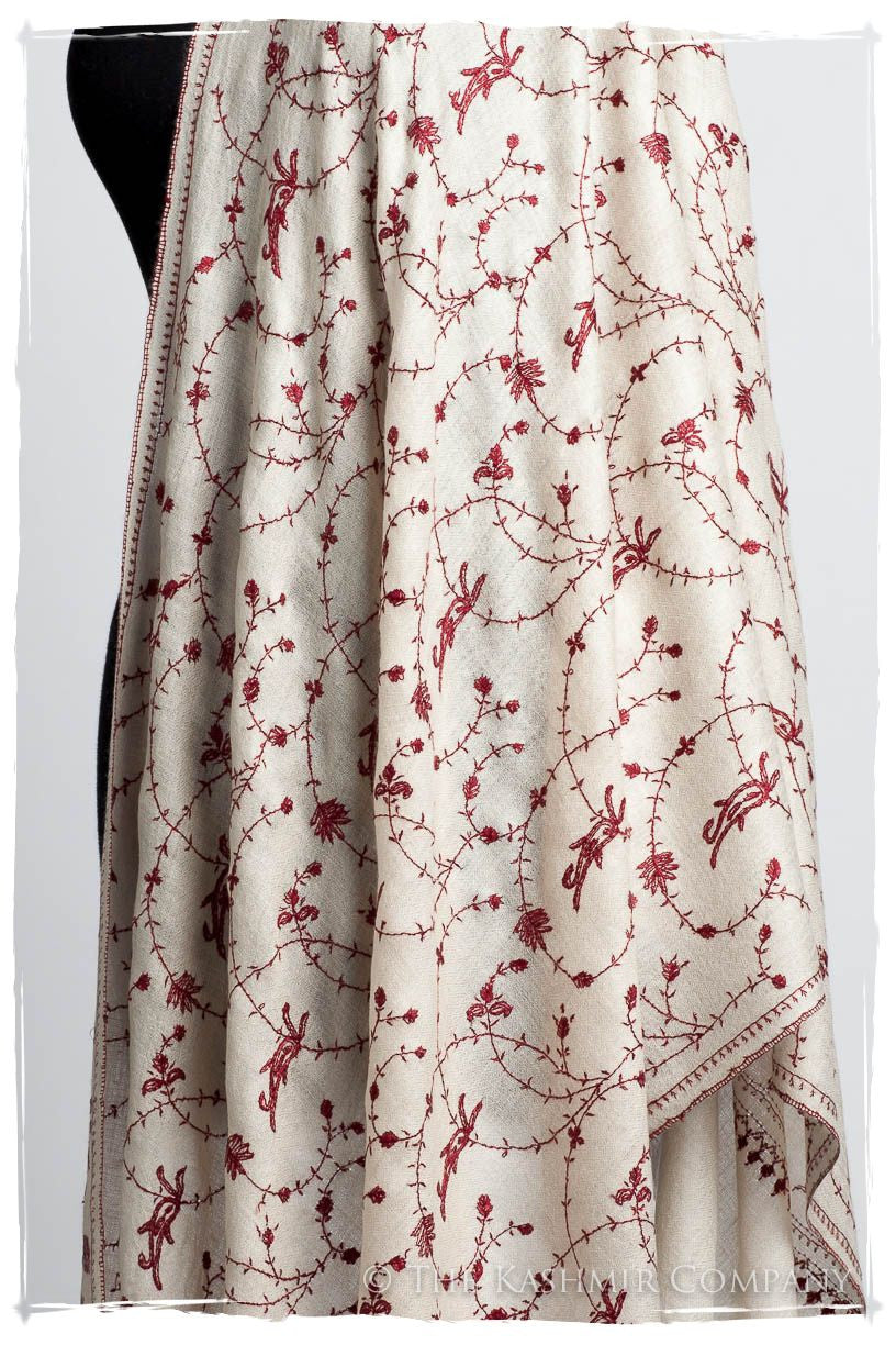 Bordeaux d'Ivoire Paisley L'amour Soft Cashmere Scarf/Shawl