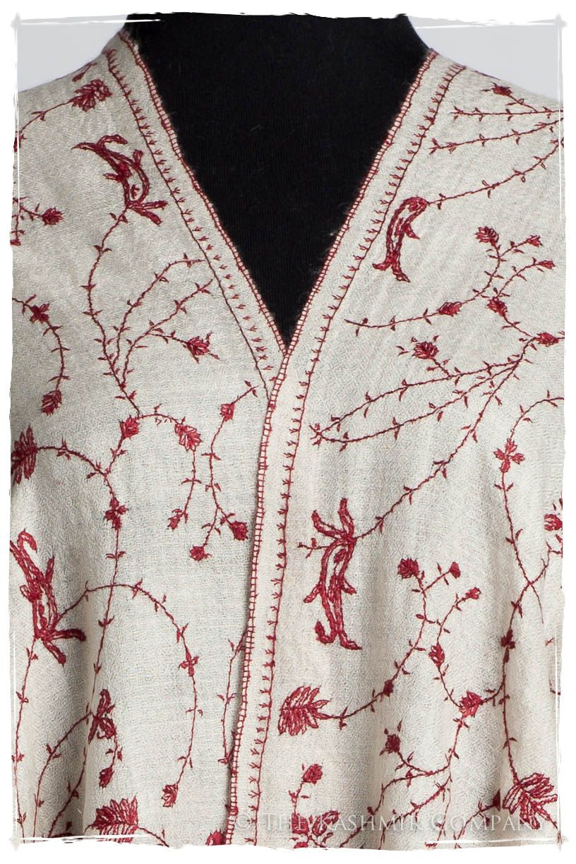 Bordeaux d'Ivoire Paisley L'amour Soft Cashmere Scarf/Shawl