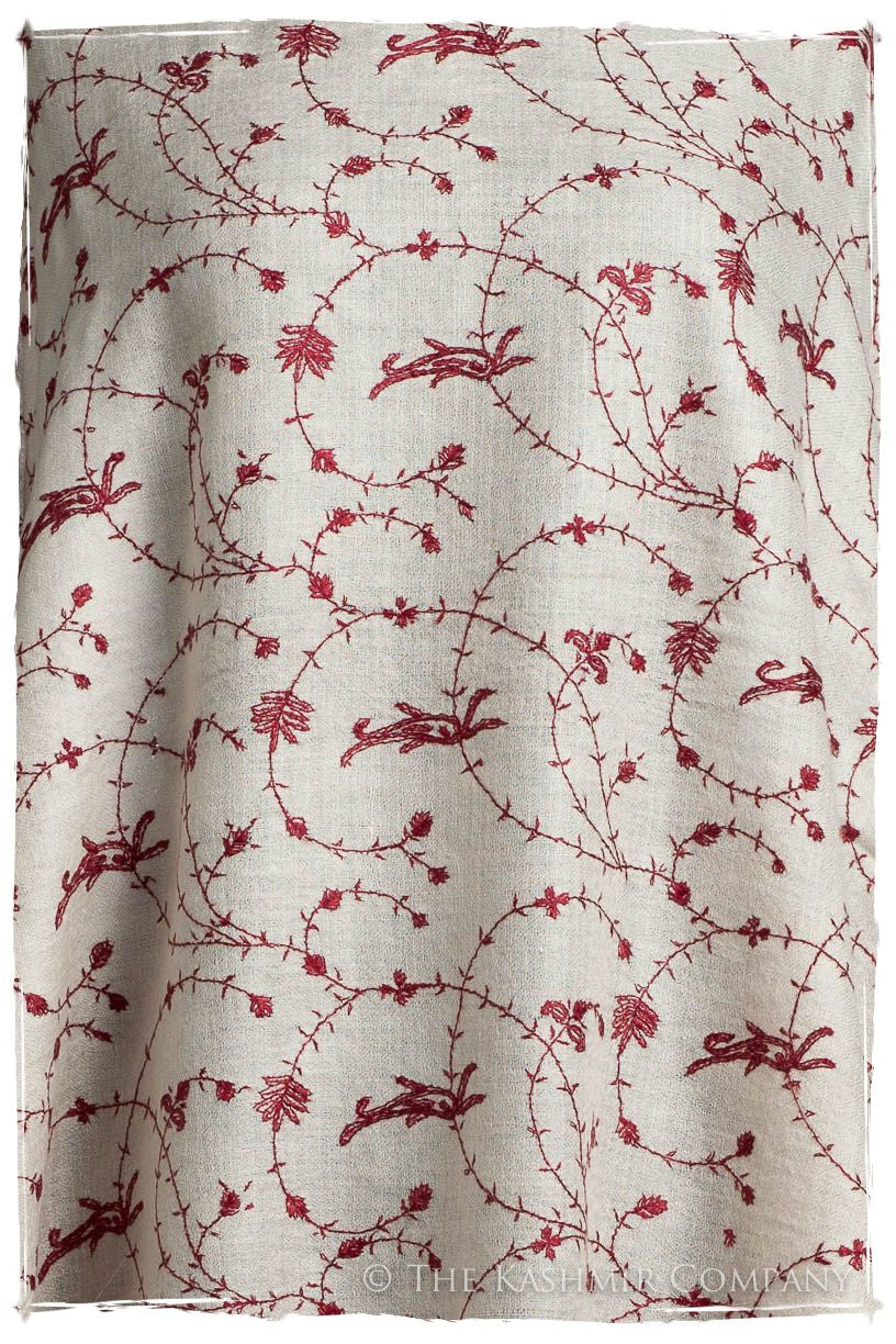 Bordeaux d'Ivoire Paisley L'amour Soft Cashmere Scarf/Shawl