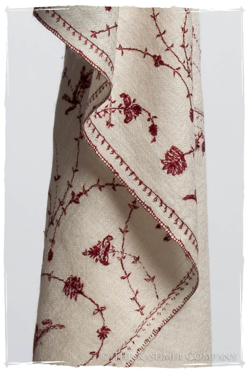 Bordeaux d'Ivoire Paisley L'amour Soft Cashmere Scarf/Shawl