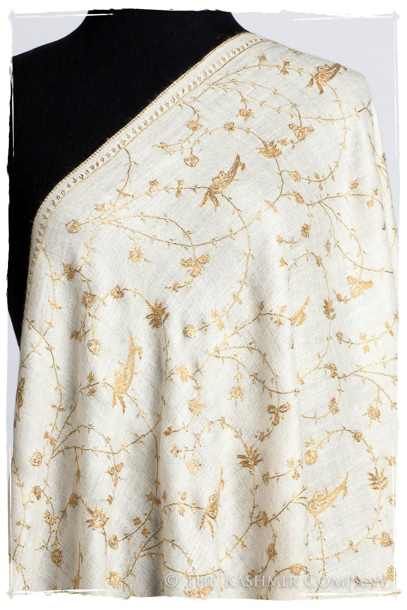 Mughal Gold Paisley L'amour Soft Cashmere Scarf/Shawl
