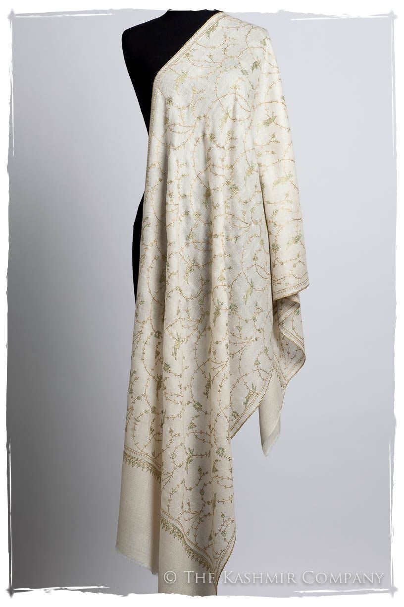 Porcelain d'Ivoire Paisley L'amour Soft Cashmere Scarf/Shawl