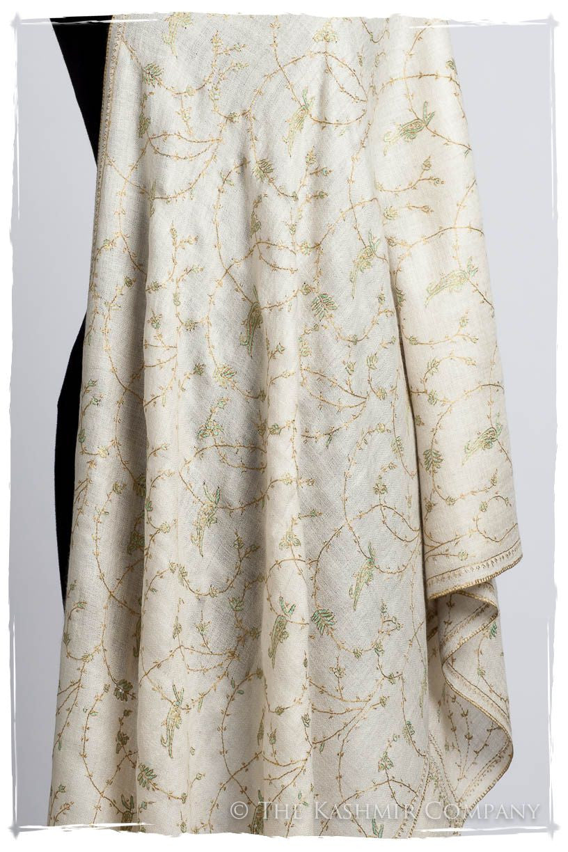 Porcelain d'Ivoire Paisley L'amour Soft Cashmere Scarf/Shawl