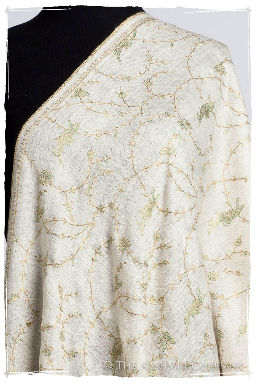 Porcelain d'Ivoire Paisley L'amour Soft Cashmere Scarf/Shawl