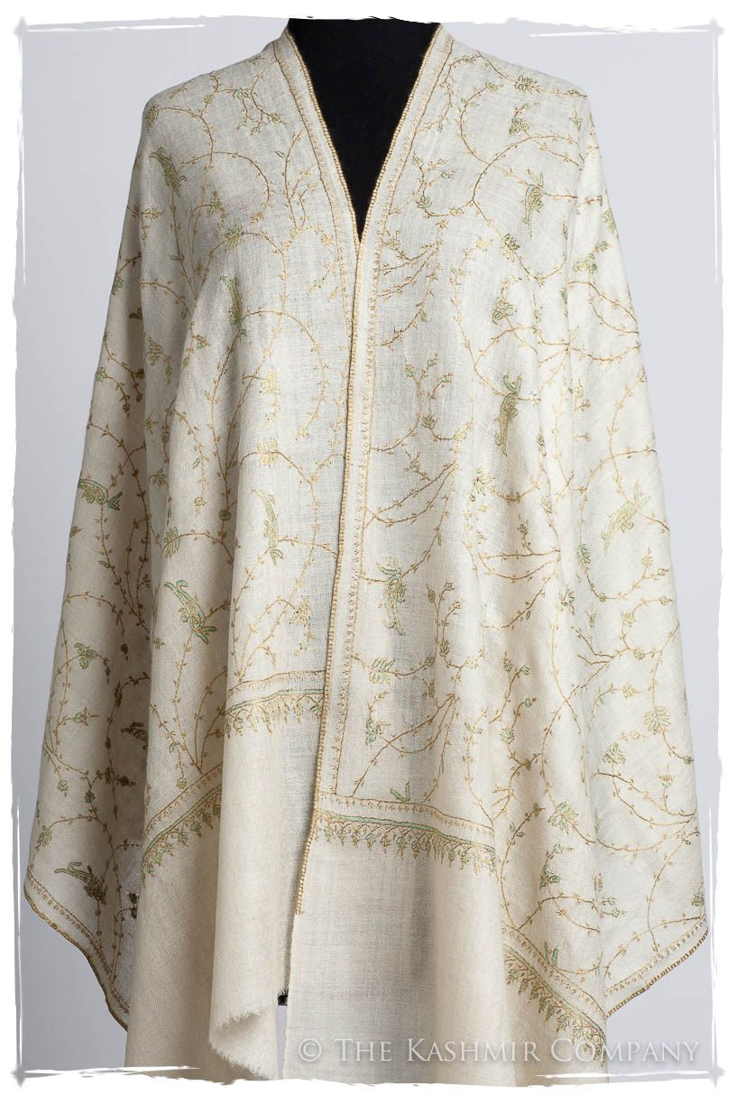 Porcelain d'Ivoire Paisley L'amour Soft Cashmere Scarf/Shawl
