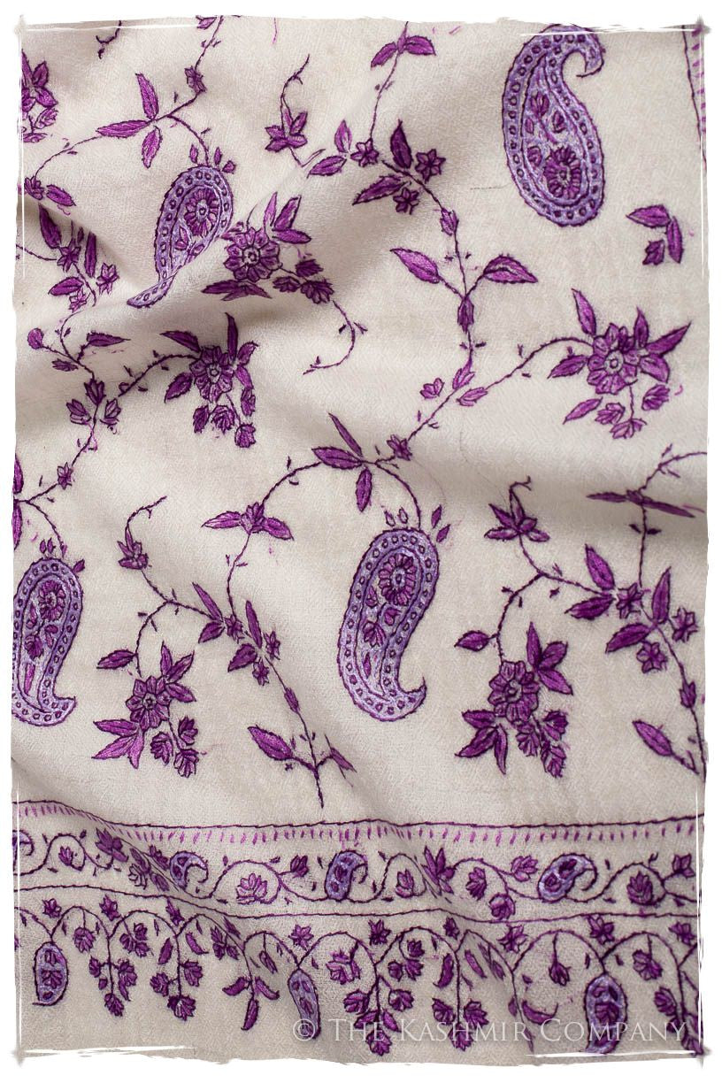 Pourpre Lilac de Rose Paisley L'amour Soft Cashmere Scarf/Shawl