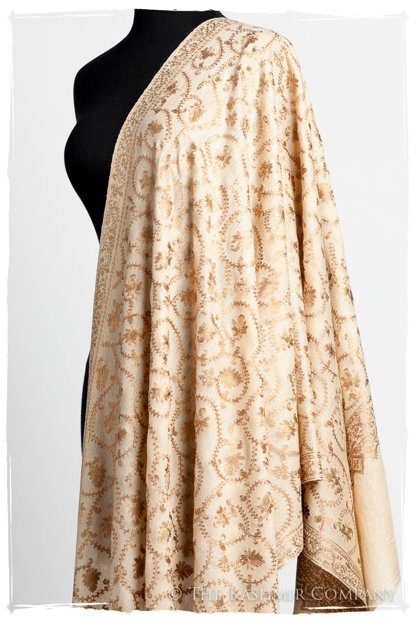 The Sophistiqué Gold Crème Jardin Shawl