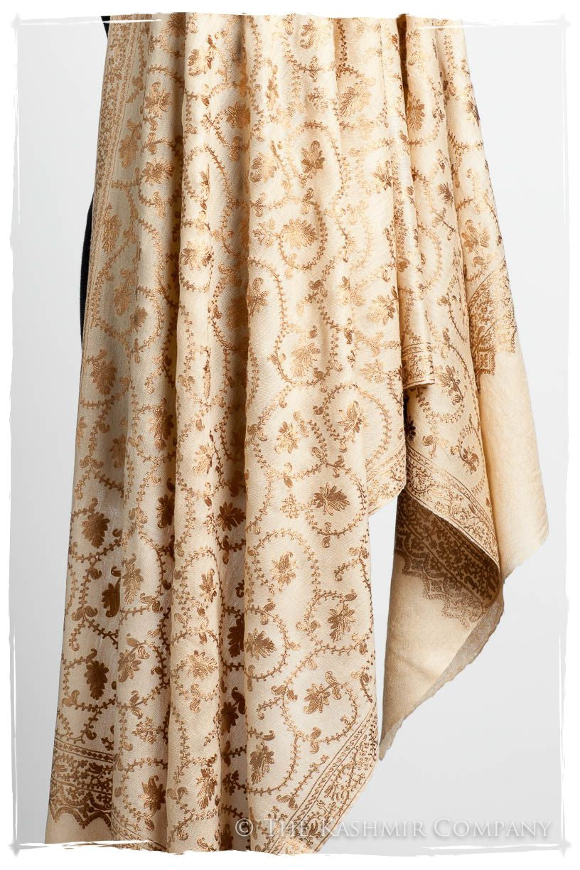 The Sophistiqué Gold Crème Jardin Shawl