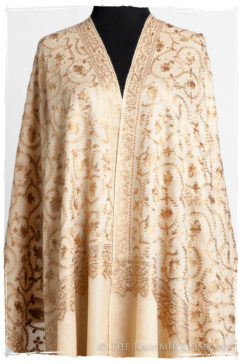The Sophistiqué Gold Crème Jardin Shawl