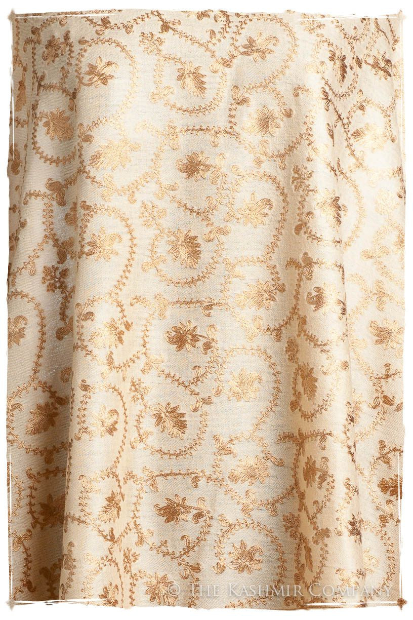 The Sophistiqué Gold Crème Jardin Shawl