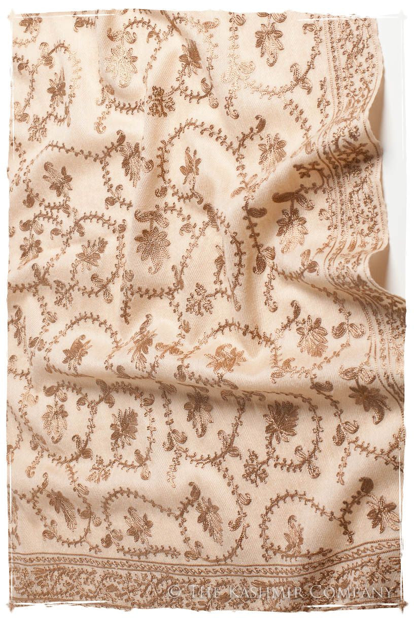 The Sophistiqué Gold Crème Jardin Shawl