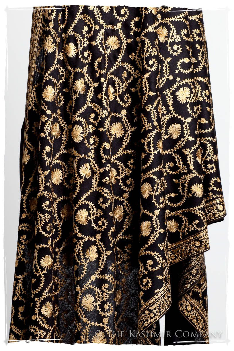 The Sophistiqué Gold Ebony Jardin Shawl