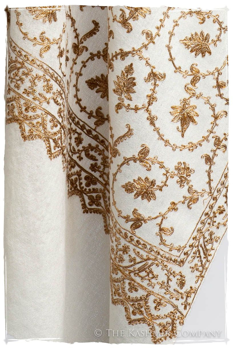 The Sophistiqué Gold Ivoire Jardin Shawl