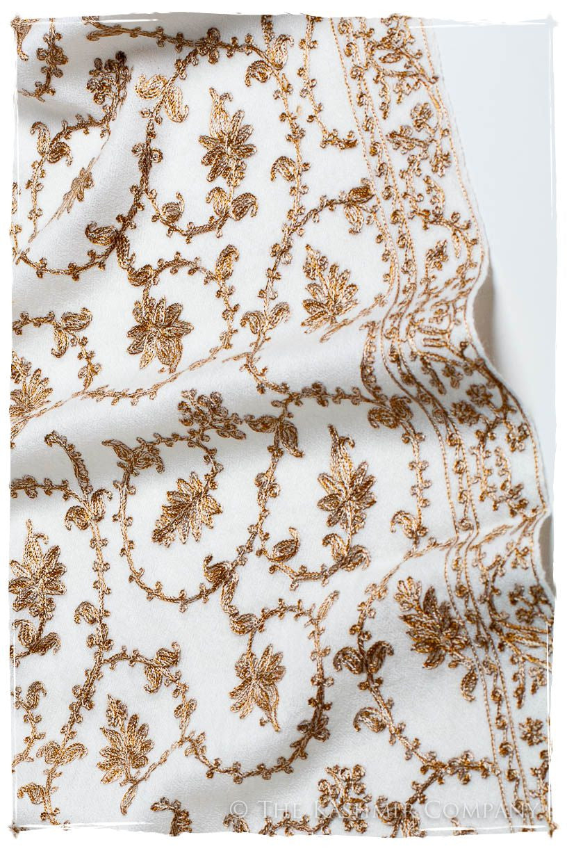 The Sophistiqué Gold Ivoire Jardin Shawl