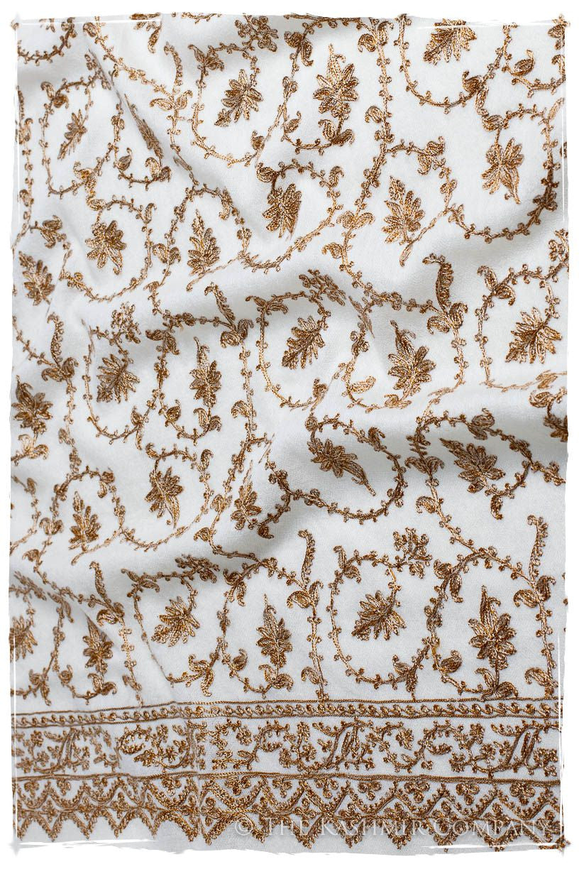 The Sophistiqué Gold Ivoire Jardin Shawl