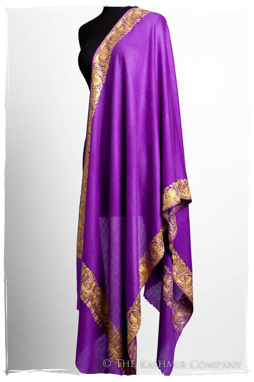 The Sophistiqué Oro Lilac Lotus Frontière Shawl