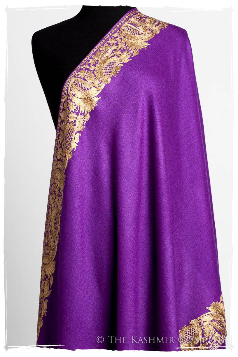 The Sophistiqué Oro Lilac Jardin Frontière Shawl