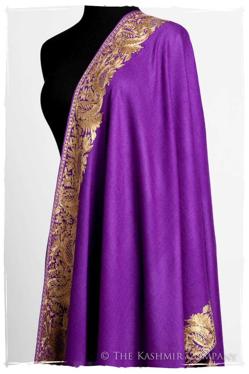 The Sophistiqué Oro Lilac Jardin Frontière Shawl