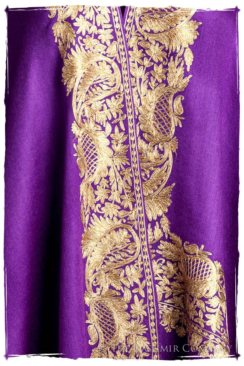 The Sophistiqué Oro Lilac Jardin Frontière Shawl