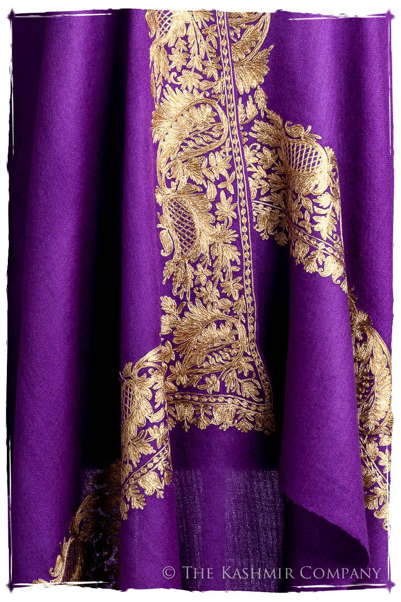 The Sophistiqué Oro Lilac Jardin Frontière Shawl