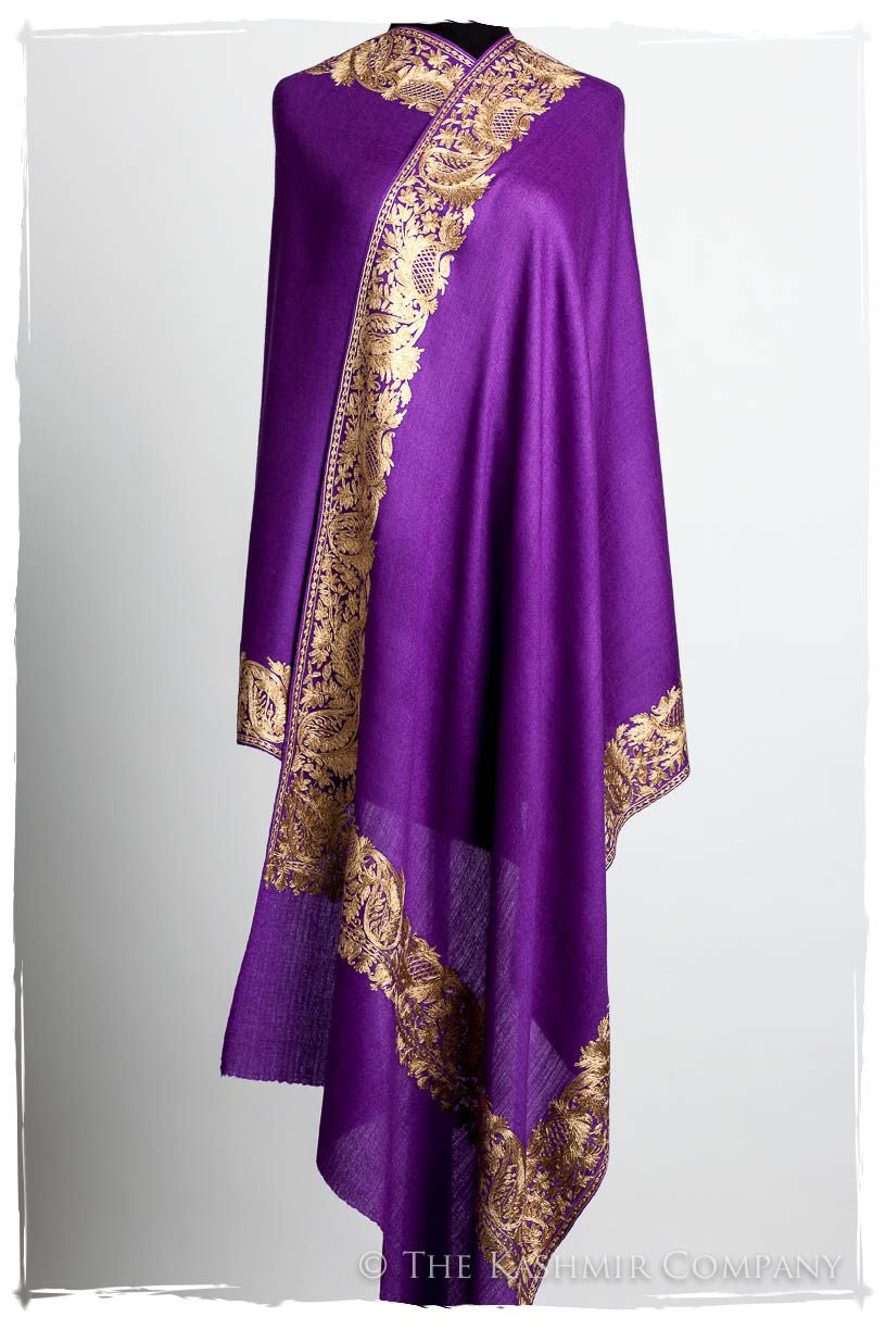 The Sophistiqué Oro Lilac Jardin Frontière Shawl