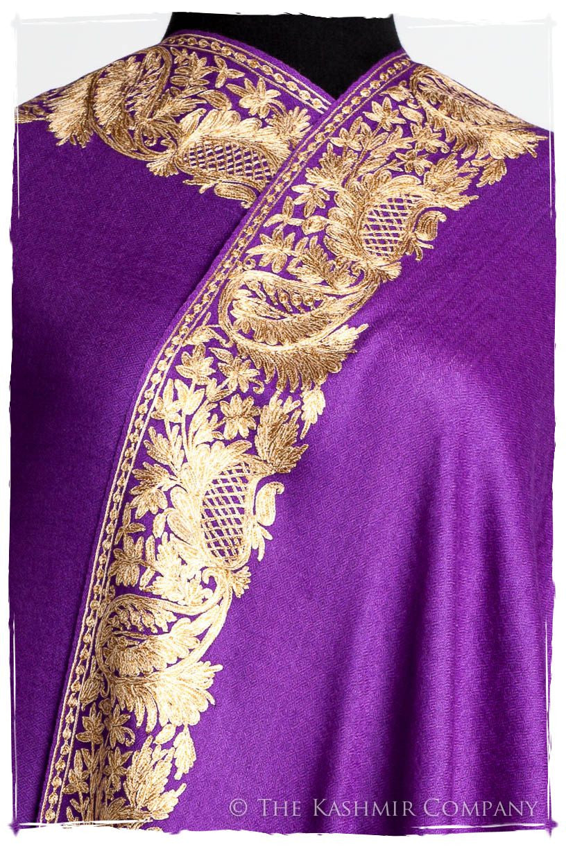 The Sophistiqué Oro Lilac Jardin Frontière Shawl