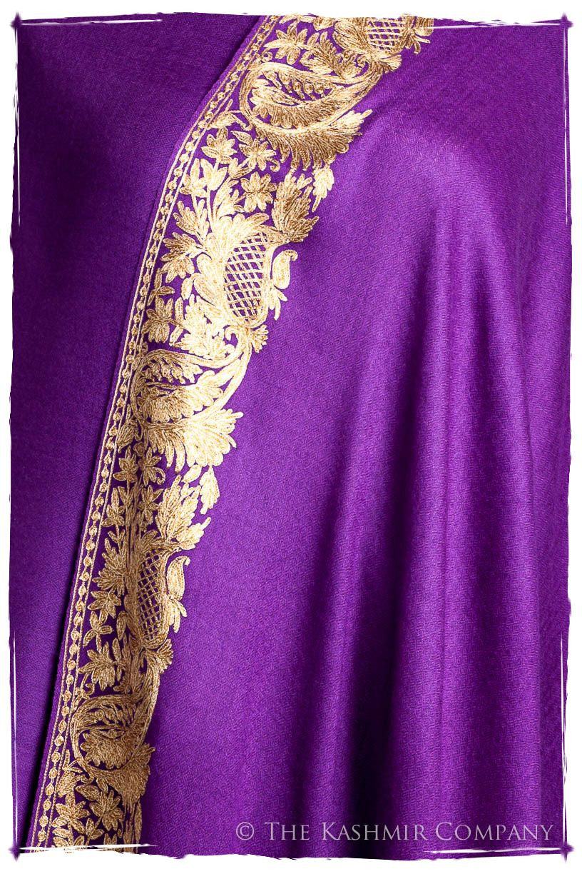 The Sophistiqué Oro Lilac Jardin Frontière Shawl