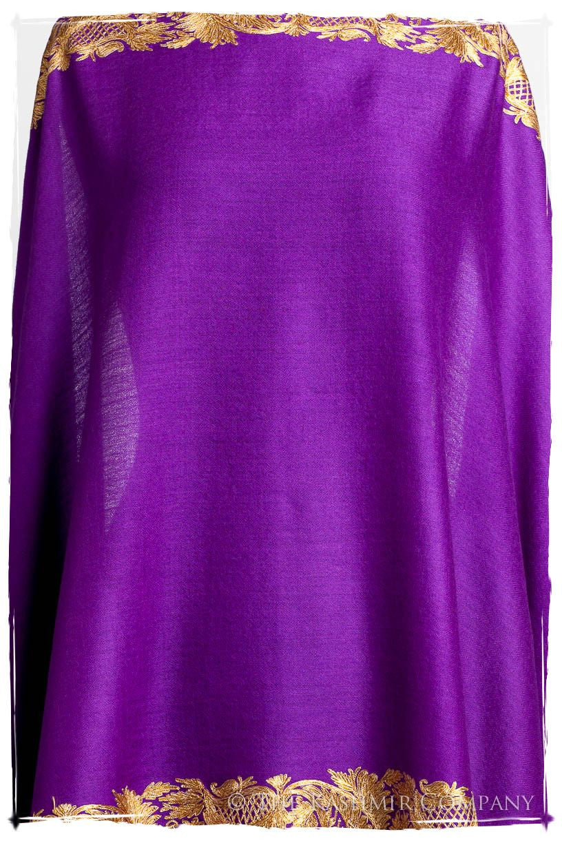 The Sophistiqué Oro Lilac Jardin Frontière Shawl