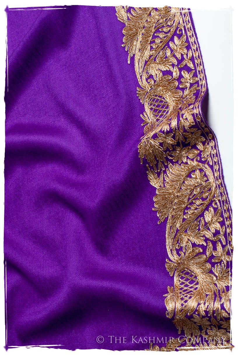 The Sophistiqué Oro Lilac Jardin Frontière Shawl