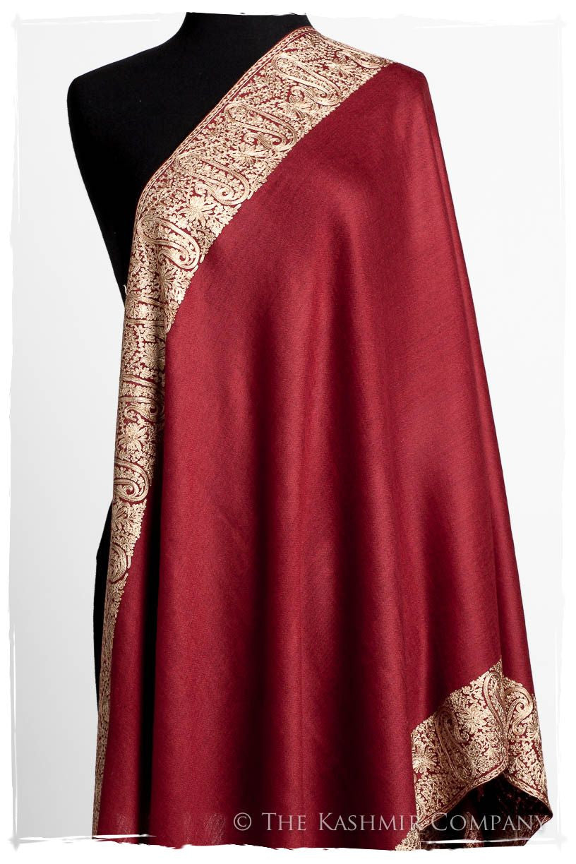 The Sophistiqué Bordeaux Paisley Frontière Shawl