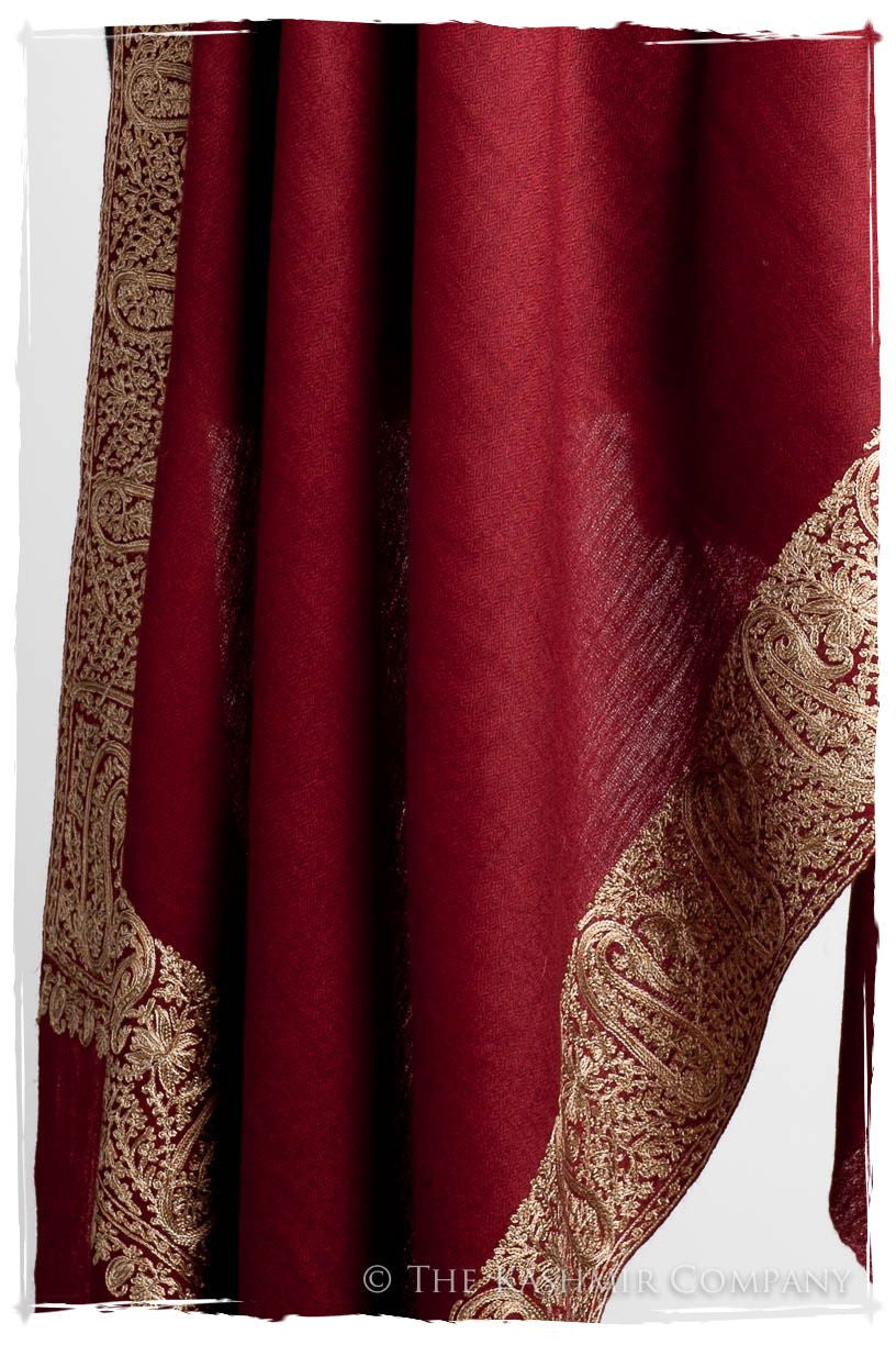 The Sophistiqué Bordeaux Paisley Frontière Shawl