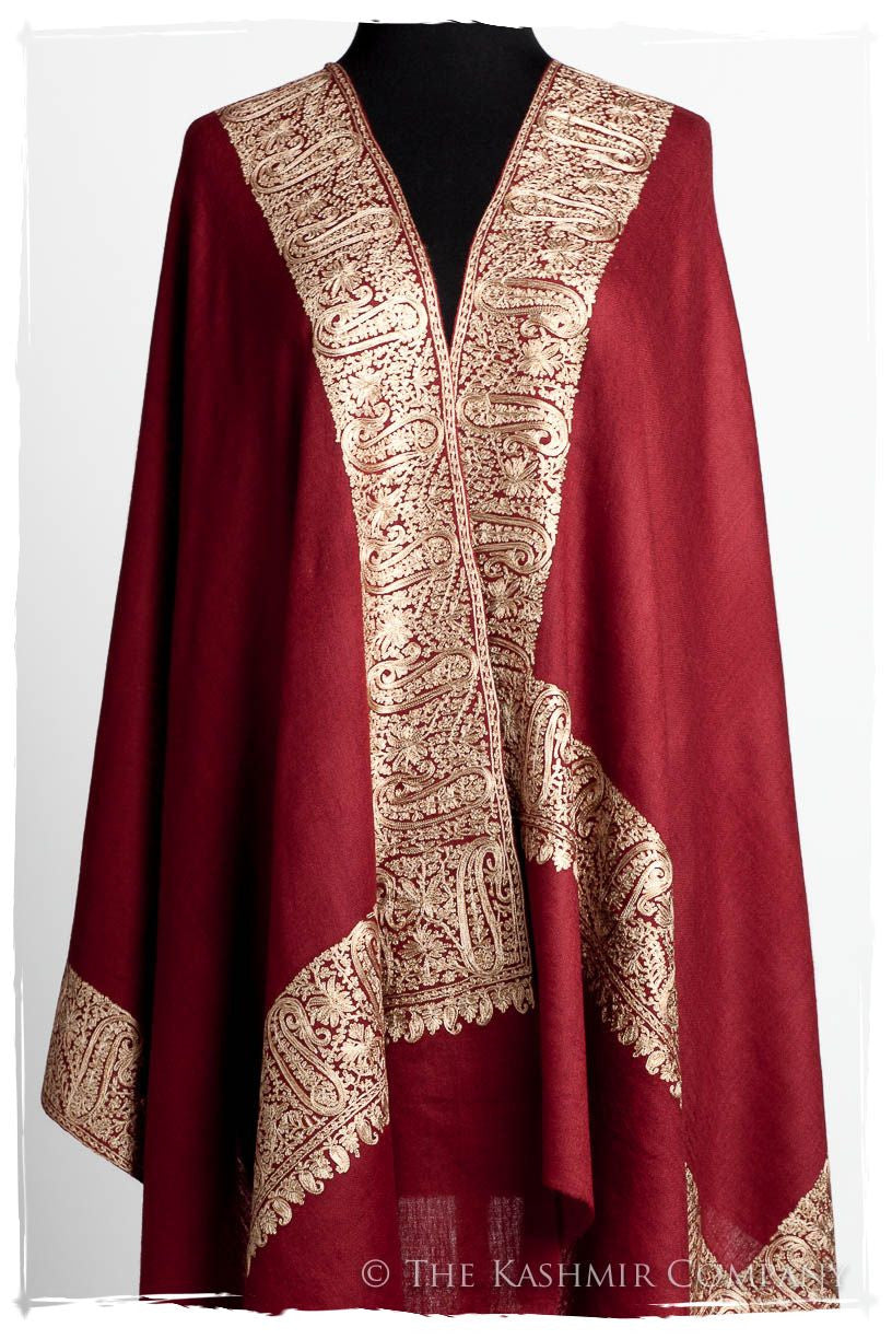 The Sophistiqué Bordeaux Paisley Frontière Shawl